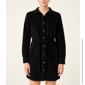 Mazine Corduroy Belted Shirt Dress